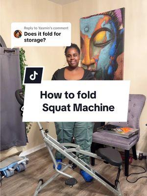 Replying to @Yasmin perfect for small spaces. It sturdy but not heavy to fold and carry away. #flybirdsquatmachine #squatmachine #newyearnewme #ttstastemakers #workoutathome #homegymequipment #homeworkout #homegym 