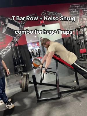 T Bar Row + Kelso Shrug = hige Traps #traps #shrugs #shrug #tbarrow #chestsupportedrows #kelsoshrug 