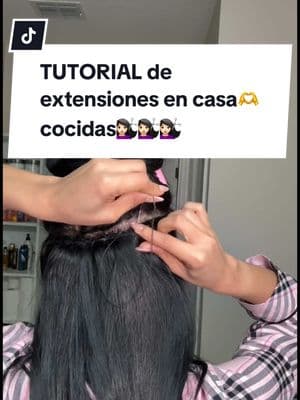 Tutorial de extensiones de cabello en casa💇🏻‍♀️💇🏻‍♀️ y corte en casa #hair #sewinhairextensions #athomehaircut #hairextensions #beauty #hairtutorials 