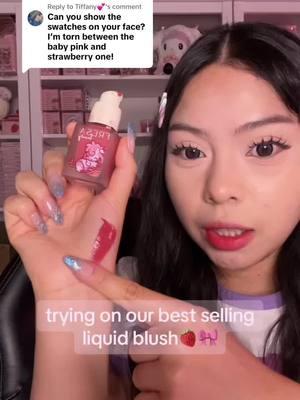 Replying to @Tiffany💕 try on of all fresa beauty liquid blushes! btw berry milk has sparkles in it! #fypツ #makeupbusiness #SmallBusiness #pinkmakeup #strawberrymakeup #pinkblush #blushtutorial #liquidblush #fresabeautyblush 