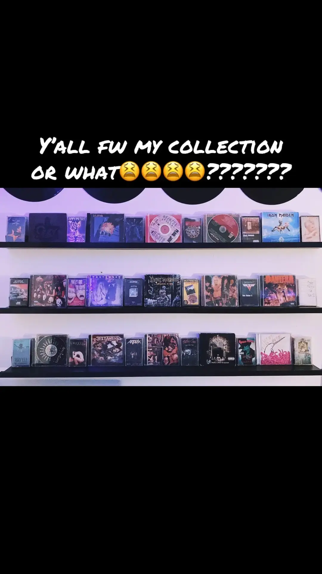 hell yeah???? #fyp #foryou #foryoupage #cd #cds #compactdisc #compactdiscs #compactdiscscollection #tapes #tapecollection #tapes #smashingpumpkins #ozzyosbourne #offspring #defleppard #pinkfloyd #pearljam #soundgarden #motleycrue #blacksabbath #ironmaiden #vanhalen #ledzepplin #exodus #testament #lynyrdskynyrd #pantera #nirvana #aliceinchains #creed #anthrax #korn #marilynmanson #isetmyfriendsonfire #ismfof #st #suicidaltendencis 