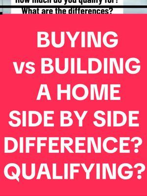 Buying vs Building a Home. Side by Side Comparison. #buildingahouse #buildahome #house #Home #barndominium #barndo #newhousebuild #mortgage #loan #va #valoan #fhaloan #firsttimehomebuyer #build #buyingahouse #building 