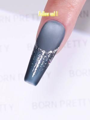 Glitter French nail.💙✨💅🥰 Using #bornpretty 💙6 Colors Retro Cat Magnetic Gel: 05 (59841) 💅Matte Top Coat (59221) ✨2 Bottles Platinum Gold & Silver Paint Gel: Silver (59212) 💅Super Top Coat(58775) Tap the bio or visit bornpretty.com and search the product id to find the same nail supply🥰 #nailart #nailsdesign #gelnails #naillover #frenchnails #glitternails #shinynails  ##nails2inspire##nailartist#nailswag #coffinnails #winternails#winternailse #fypシ゚viral 