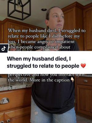 This is hard to admit to myself, let alone admit to the world. But after my husband died, I lost my patience and empathy for most people’s everyday “problems.”  I would think to myself while I was out in the world, hearing other people complain about these types of things and think “These people really have no idea what real problems are.” I wanted to scream at all of them to stop complaining and get some damn perspective. I wanted to yell, “Well your mocha latte is cold? That’s a damn shame. Well, my husband is dead!”  I was angry. I was envious. I was irritable and impatient. I hated that people could worry about their problems that could be mended or resolved. I was stuck in a world where my problems could not be fixed or restored. I had lost my ability to care about other people’s everyday concerns and problems because I compared my loss to everything. Everyone else’s inconveniences didn’t matter comparatively to my earth-shattering loss.  And this is really what it is like when you are in the depths of early grief. You compare your BIG, unsolvable, unimaginable problems to everyone else’s normal problems that you had the privilege of worrying about before your loss. It takes a long time to start regulating yourself to start caring and empathizing with other people after your world falls apart. The thing is this. I didn’t have the perspective I do now and many people don’t have the perspective you do.  If you're feeling overwhelmed by your own loss, see below for resources and how to work with me👇🏻 . . . . 💌DM "Support" for 1:1 grief support 💌DM "Carried" to preorder my 2nd book 💌DM "Running " for my book 💌DM "Email" to sign up for my list . . . . #grievingprocess #griefcoach #griefjourney #youngwidow #youngwidows #widowedandyoung #widow #widows #widowhood #widowlife #widowed #widowedmom #anaphylaxis #anaphylacticshock #anoxia #anoxicbraininjury #anoxic #death #griefandloss #deathanddying  . . . Grief coach for widows. Helping widows lost in grief find joy and purpose after loss.