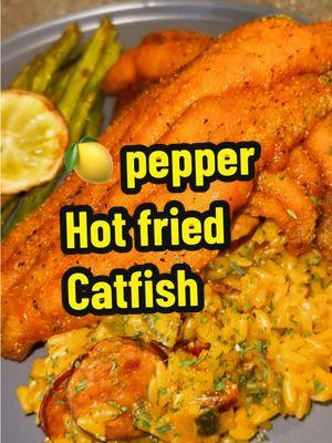 🍋 pepper hot fried catfish  We have heat over here 🔥#jenniovittles #friedfish #catfish #dinnerinspo #creatorsearchinsights 