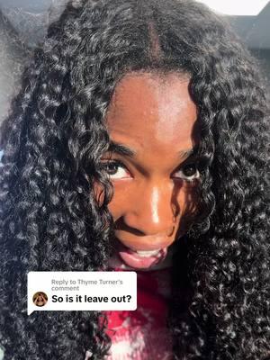 Replying to @Thyme Turner NO LEAVE OUT. The older the braid down and more frizzy the wig is at the top, the more natural the install looks!!  Tutorial coming soon! In the meantime shop our customized Burmese curly v-part wigs! You will LOVEEEE them!!!  #houstongluelesswigs #houstonwigs #curlywigs #houstonlacewig #burmesecurly 