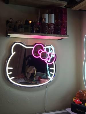 IN LOVE WITH THIS HELLO KITTY MIRROR ALL MY HELLO KITTY FANS CLICK THE LINK! AND GET YOURS!  #TikTokShop  #hellokitty #neonmirror #tiktokfinds #fyp 