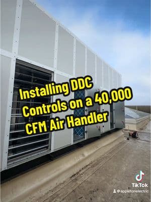 Installing DDC Controls on a 40,000 CFM Air Handler.  #lowvoltage #cat #structuredcabling #cctv #security #cabling  #networking #lowvoltagetechnician #contractor #securitycamera #data  #highvoltage #a #technology #wiring #electrical #fiberoptic #automation #datacenter #electronics #electrician #networktechnician #hvac #chrisappletonhair 