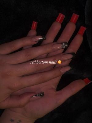 red bottom nails 😍🤭 #nails #newset #nailinspo #redbottomnails 