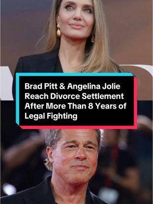 #BradPitt and #AngelinaJolie have reached a settlement in their divorce eight years after the #Maria star filed to end their two-year marriage, citing irreconcilable differences. Read the full story at the link in our bio.