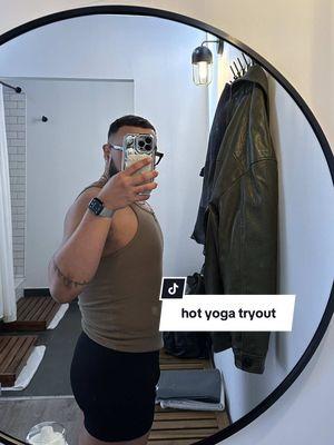 boys should do hot yoga more often #fyp #hotyoga #yogaboy #workout #workoutoutfit #cuteworkoutclothes #mendoyoga #sweat 