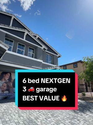 This is the biggest cheapest house in Las Vegas for the price. Priced in the high $700s, You get 4,425 sq ft, 6 beds, 5 baths, 3 car garage, a nextgen, and a big backyard. #multigenerationalliving #multigenerationalhouse  #nextgen #nextgeneration #newhomeconstruction #realestate #hometour 