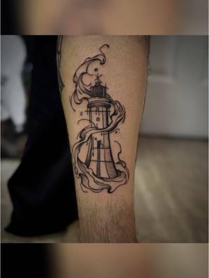 Todays fun @dejavustudio.fl #tattoo #tattooartist #tattooist #tattoos #lighthouse #stippletattoo #shading #art #tatted #tattooshop #artist #support #florida #foryou #foryoupsge #fyp  #4u