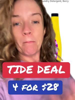 Get four big TIDE for just $28 on Amazon. Limited time only! Link in bio! #TideLaundryDetergent #Tide #LaundryDeals #CheapLaundry #CheapGroceries #CleaningSupplies #SavingMoney #HowToCoupon #HowToSaveMoney #2025 #Inflation #NoSpend2025 #AmazonDeals #CouponDealsThisWeek  #CouponingDealsThisWeek