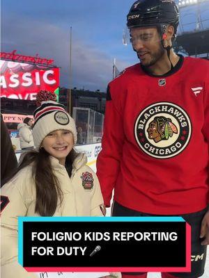 the Foligno kids were out asking the tough questions 🎤 #NHL #hockey #ChicagoBlackhawks #NickFoligno #KidsOfTikTok 