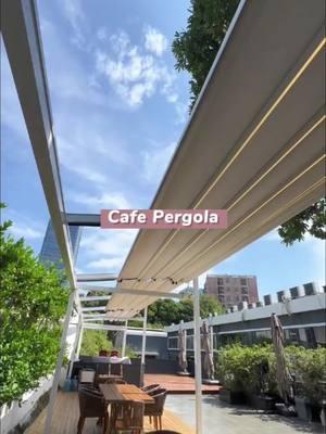 Pergola Expend your cafe area #pergola #cafe #cafeteria #toldo #Outdoors #pergoladesign #patio #patiocover #sunshade #garden #restaurant #pergolas #foryoupage #fyp 