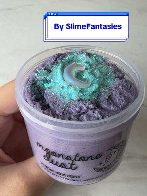 Moonstone Dust by @Slime Fantasies ! This is a pumice sand slime scented green tea leaves, warm musk and lemongrass.  I really enjoy this scent!  I love everything about this slime actually!! The texture is amazing, the sounds are relaxing and I love the color of this too.  The sticker on the lid says “your happy place” under the Slime Fantasies logo and I’m like “yeah, it is”. This slime makes me feel comforted, relaxed and happy!  #slimefantasies #pumiceslime #sandslime