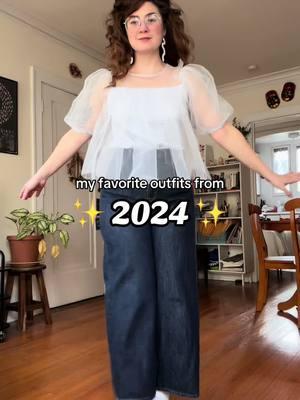 So many good outfits this year it was hard to choose my favorites! I’ll be excited to see how my style changes in 2025. Which is your fave?! #outfitroundup #favoriteoutfits #2024outfits #size10fashion #size10 #fyp #sewistsoftiktok #vintageclothing #memadewardrobe 