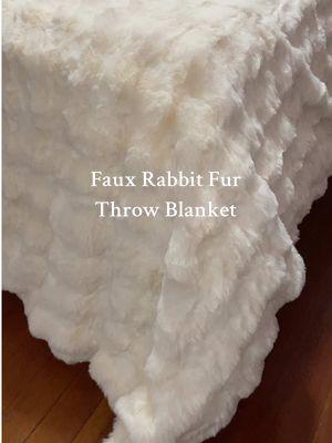 The softest faux rabbit fur throw blanket 🤍 On sale right now! Link Above  #fur #fauxrabbitfur #throwblanket #soft #winter #cozy #Home #cozyhome #blanket #bed #tiktokshopfinds 