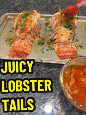 Made BIG JUICY LOBSTER tails!🦞 #fyp #lobsterrecipe #EasyRecipes #seafood #lobster #lobstertok #seafoodboilsauce #spicyseafood #seafoodboilmukbang 