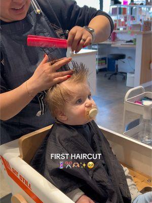 We decided to keep the little mullet for his first official haircut! Do we like it? 🙊 I just can’t get over how grown up he looks!  #firsthaircut #mullet #babymullet #babyhairstyle 