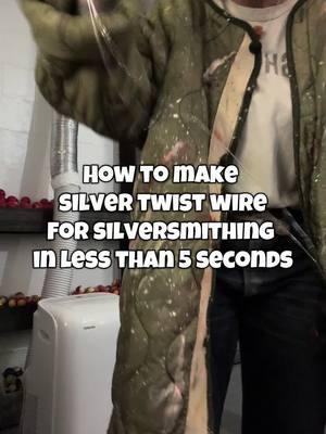 Making silver twist wire for Silver smithing in 5 seconds. Save your Pennie’s and scrap wire and use a drill to get the perfect twist every time. Use it as a border or accent in any piece. Plus it’s fun to use power tools. #silversmithwork #silversmithhacks #diysilverjewelry #metalsmithing 