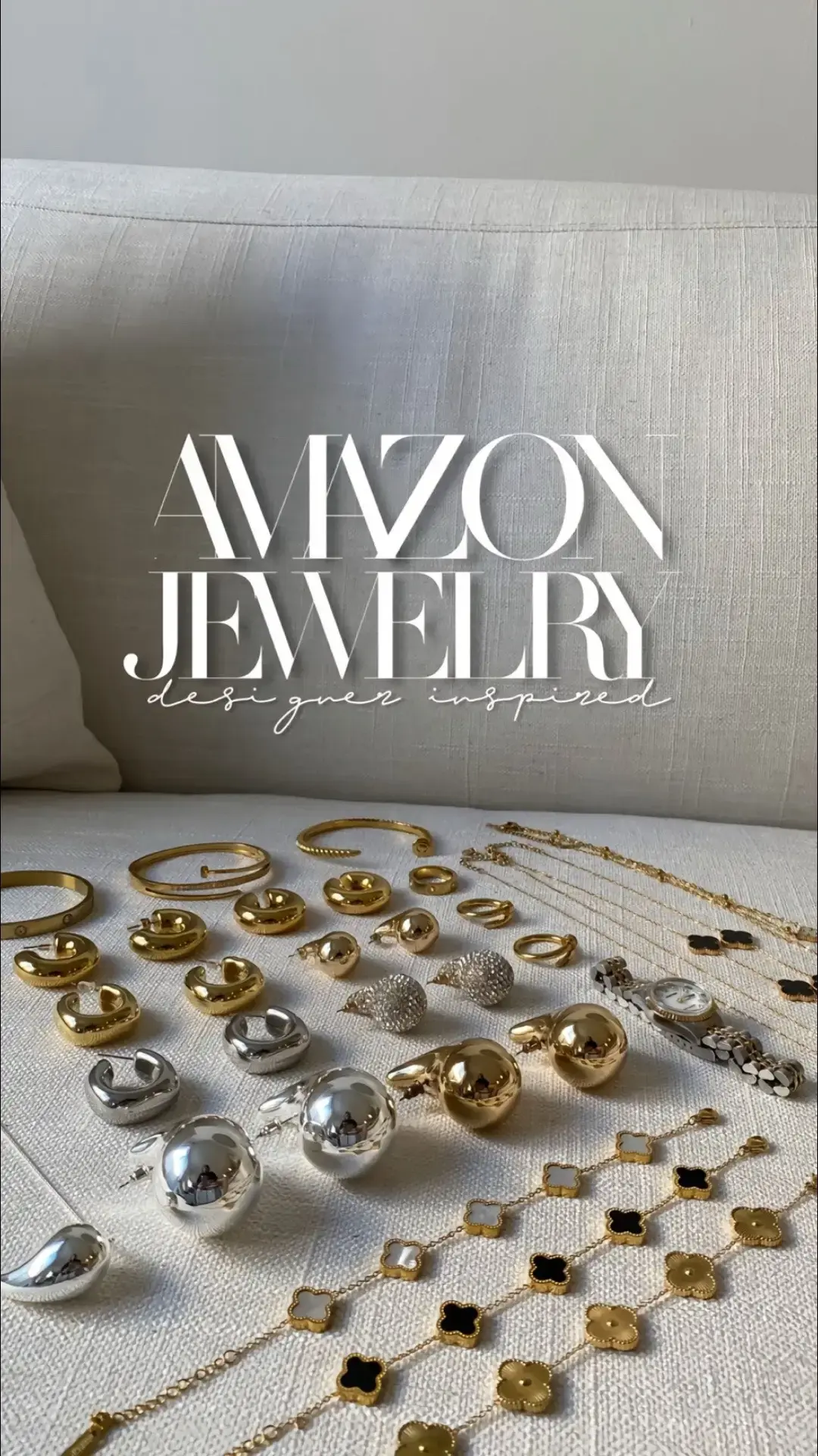 amazon jewelry is seriously the best and i love all of these designer inspired pieces that i got this year 😍 amazon makes it so easy to get the luxury look for less 🤍 | #amazonjewelry #amazonjewelryfinds #amazonjewelryhaul #amazonnecklace #amazonearrings #amazonbracelets #amazonfashion #chynahj 