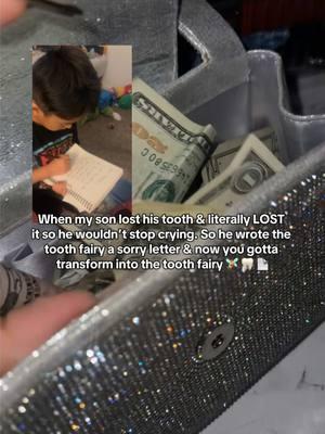 Tooth fairy duties 🧚‍♀️🦷 #fy #momsbelike #toothfairy #momlife #babytooth #fypシ #fyp #foryourpage #fypシ゚viral #mommasboy #toothfairyvisit 