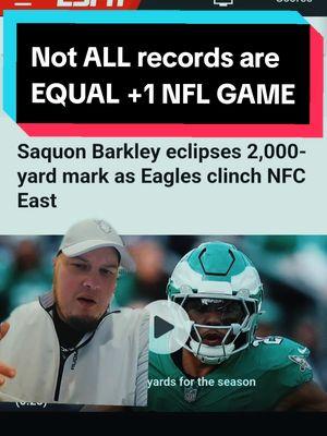 * #saqounbarkley get the opportunity to break the BIG record this weekend? #NFL #fy #fyp 😅 be crazy if anyone gets upset about this VID- extra game is an extra game * Not all #Records are equal * Fair #fy #fyp #Yeeyee #sports #Football #USA *