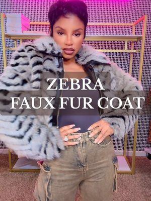 This faux fur coat  is so different ! 🦓 Would you wear this?  #fauxfurfashion #fauxfurcoat #TikTokShopFashion #winterstyle 