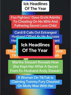 Celebrity couples really brought the drama this year - cheating scandals and messy affairs had everyone talking. 👀 Here are some of the top headlines about cheating and relationship drama that rocked Hollywood! #news #newsupdates #topheadlines #scandal #hollywood #affair #cheatinghusband #davegrohl #foofighters #cardib #offset #barrykeoghan #sabrinacarpenter #marthastewart #tommyfury #mollymae #cheating #infidelity