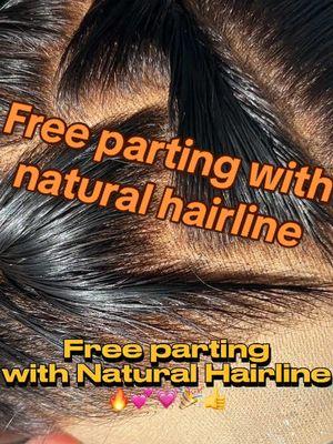 Free parting with natural hairline🔥💕🌸💞👍 #lacefrontwig #hdlacewig #elvahair #byebyeknotswig #singleknotswigs #virginhairwig #lacewig #foryoupage #slaywig 