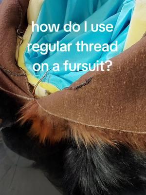 how I use normal thread on a fursuit! double it up! 😉 #furrytiktok #furryfandom #fursuitmaker #fursuittutorial #fursuit #furry 