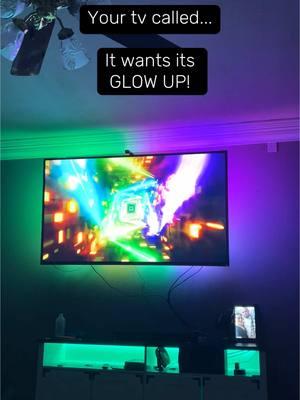 I will never regret the boujest thing I have ever bought 😂 the Govee tv backlight is a game changer when it comes to your home tv experience #govee @GoveeUS #goveebacklights #goveetvbacklight #tvbacklight #musthave #gamechanger 