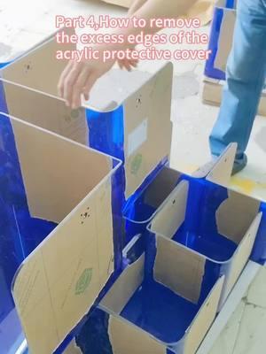 Part 4,How to remove the excess edges of the acrylic protective cover#3dprinter #protectivecover #acryliccover #machinecover #acrylicproduct #acrylic #custom #mjacrylicsheetfactory 