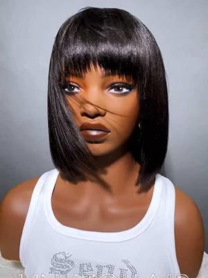 Bob with bangs ate it up✨ #trending #viral #fyp #foryou #naturalhair #bob #haircut #wigforsale #shorthair #hairinspo 