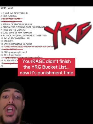 YourRAGE failed to complete the YRG Bucket List and now faces the ultimate punishment #yourrage #yrg #streaming #viral #fyp #foryou 