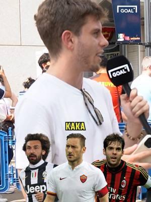 We gave this fan three LEGENDARY Serie A players and had him decide who to bench, sell, or start 😮‍💨 Between Kaka, Andrea Pirlo, and Francesco Totti, who are you cutting? 👀 #football #soccer #seriea #juventus #italy #roma #acmilan #brazil #kaka #pirlo #totti #goalusa #footballtiktok #soccertiktok