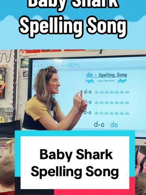 Learn English with spelling songs! Use the Baby Shark Song for learning!! #learnenglish #readenglish #learnenglishdaily #teacherteaching #english #teacherteaching #englishclass #englishclass #learntoread #mrssmithscatchysongs #kindergartenteacher #babyshark #babysharkremix #do #dododo 