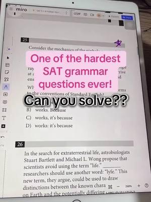 Punctuation and grammar questions on the SAT are not usually this hard! This question might prevent you from earning your dream score on the SAT or ACT. Can you solve it with me? #sat #dsat #digitalsat #satprep #sattutor #satverbal #satgrammar #punctuation 