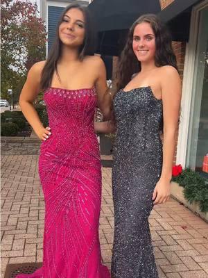 We love to Mary Kate and Ashley match with friends! #kotsovos #prom #fyp #prominspo #prom2025 #beaded #kotsovosprom #pinkdress 