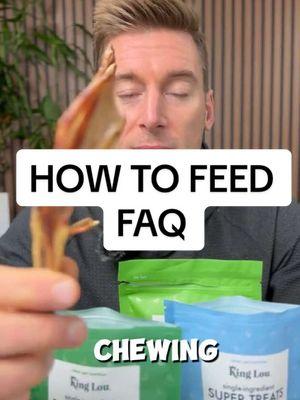 Common question we get about the feet- here are some ways to feed if your dog tends to gulp instead of chew!  #kingloupets #supertreats #TikTokShop #chickenfeet #duckfeet 