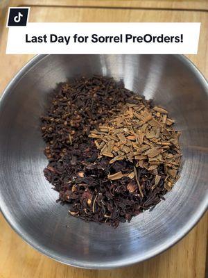 Flower Tea - Sorrel 🌺 Hibiscus, Cinnamon, & Clove  The herbal base for sorrel and an amazing DETOX for the liver and bloodstream.  Today is the last day for our Fresh Sorrel Tea preorder! Tea will be made on the 1st and delivered on January 2nd!  EnazisElixirs.com #detox #newyear #bodycleanse #hibiscus   