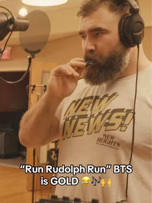 It’s LANE for us 😂🙌  If you’re new here, Jason, Jordan, and Lane MADE A SONG WITH  JON BON JOVI!  It’s a cover of the classic “RUN RUDOLPH RUN” and it’s streaming everywhere now!! 🎶❤️ Go listen & have fun with it!! #runrunrudolph #runrudolphrun #jasonkelce #lanejohnson #jordanmailata #eagles #bonjovi #singing #silentdisco #newyearseve 