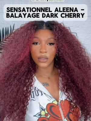 Wig: Sensationnel What Lace Aleena in color BALAYAGEDARKCHERRY Cherry colors are always gonna eat during the winter time 💅 #ebonyline #sensationnelhair #fyp #wiginstall #syntheticwig #wiglover #viral #trending #hairinfluencer #blackgirlhair #protectivestyles #wigoff #allnatural #foryou #fyp #4u #glueless #gluelesswig