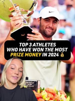 Scottie Scheffler earned $63.2M in prize money in 2024—the most of any other athlete this year 💵 #scottiescheffler #greenscreen #golf #tennis #jonrahm