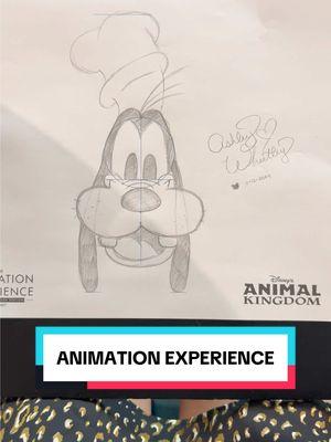 I love to Animation Experience at Disney’s Animal Kingdom! They teach you how to draw Disney characters and they even provide the supplies! Have you ever done this? #dak #animalkingdom #disneypark #disneyparks #disneyadult #disneyactivity #disneycontent #goofy #disneycharacter 