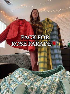 Lets go to the ROSE PARADE!! 🌹🎊✨🫶🏼🧚‍♀️ #roseparade #pasadenacalifornia #packwithmeforatrip #packwithme #warmclothes #daniarribereclothes #daniarribere 