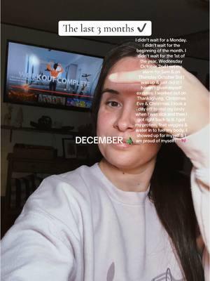 I didn’t wait for a Monday. I didn’t wait for the beginning of the month. I didn’t wait for the 1st of the year. Wednesday October 2nd I set my alarm for 5am & on Thursday October 3rd I was up & just did it! I haven’t given myself excuses. I worked out on Thanksgiving, Christmas Eve & Christmas. I took a day off to rest my body when I was sick and then I got right back to it. I got my protein, fruit, veggies & water in to fuel my body. I showed up for myself & I am proud of myself! 🫶🏼🎀 #inspiration #motivation #changeyourmindset #tryingtofindmyselfagain 