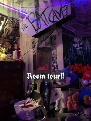 I couldn’t get every part of my room but I got most of it #goth #fyp #foryou #RoomTour #gothroom #gothicdecor #bandposters #deathrocker #redgoth #tradgoth #gothdiy 